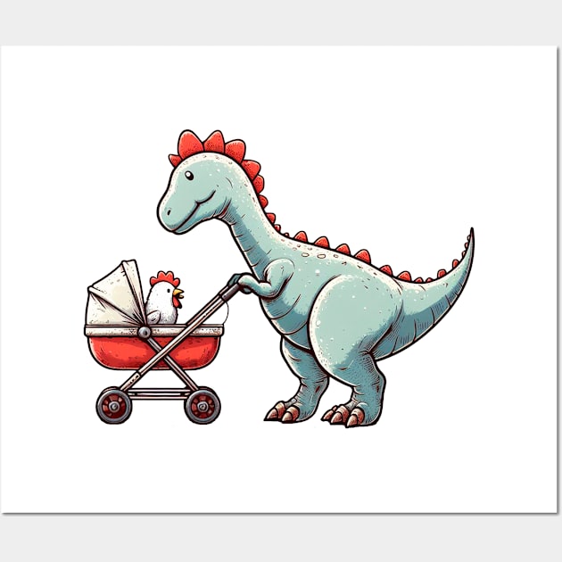 Dinosaur and Its Baby Wall Art by Lovely Animals